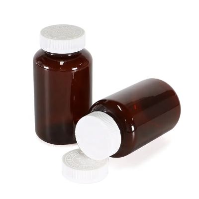 customized plastic capsule bottle lightproof wide mouth pills tablets packaging vitamin calcium supplement with CRC cap