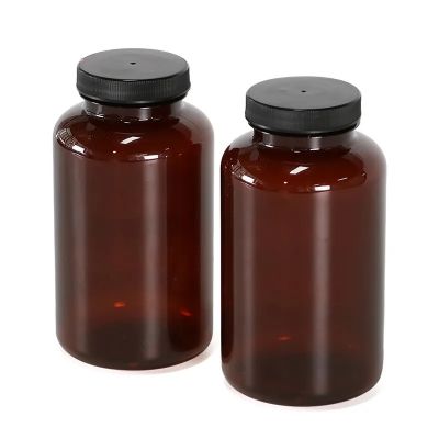 Wholesale500cc Medicine Capsule Vitamin Bottle supplement bottle PET Empty Plastic medicine pill bottle with black cap