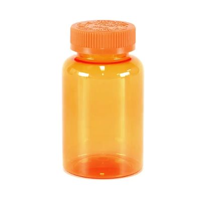 250ml orange plastic capsule bottles healthcare supplement packaging with child safety cover vitamn pills bottle