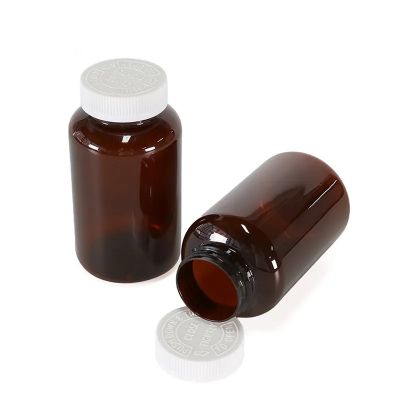 500ml amber Empty Plastic Pill Bottles Cap Capsules Container Vitamin Safe Containers