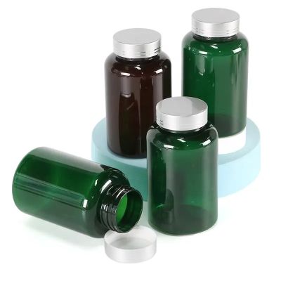 250ml orange blue brown pet plastic capsule bottles peanuts flower tea bottle with screw cover gelatin capsule bottles