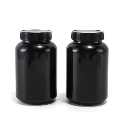 competitive price protein powder jars smooth surface matte black bottles large capacity HDPE bottles with small scoop