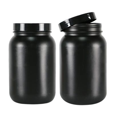 2500ML 3000ML big capacity hdpe black health care power medical plastic bottles with screw caps