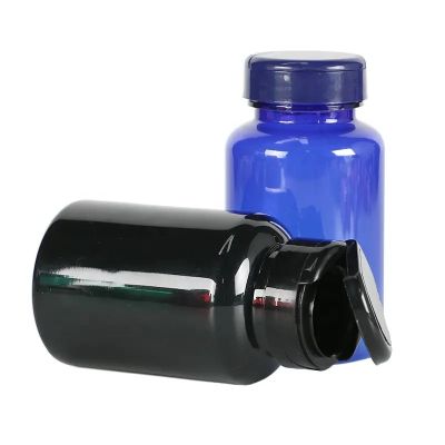 pet plastic supplement packaging bottle empty capsule tablets jar vitamin containers with flip top cap
