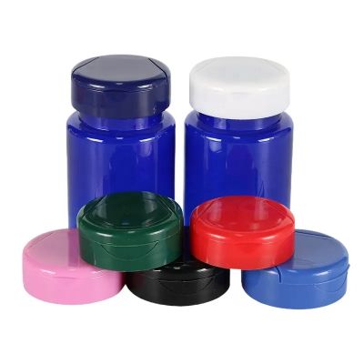 80ml plastic pet capsule pill bottles customized vitamin storage healthcare supplement jar with screen printing