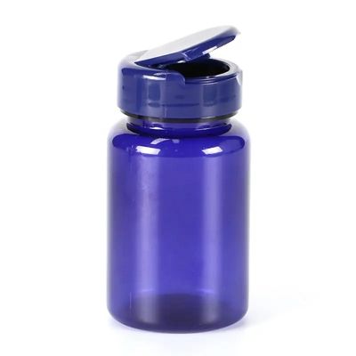 hot selling capsule pill jars empty pill tablet bottles capsule bottle with violet flip cover