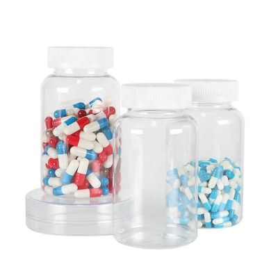 In Stock 400ml Pet Vitamin Pill Bottle Plastic Capsule Bottle Jar With CRC Cap Tablet Jar With Screw Cap