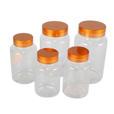 reasonable price custom packaging bottles pills capsules tablet bottles 120ml 150ml 300ml PET plastic with golden metallic cap