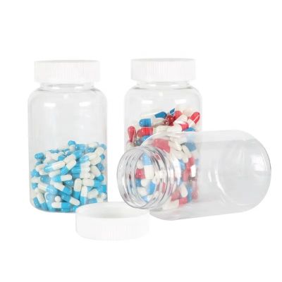 Competitive Price Pill Gummy Candy Bottle 400ml Clear Healthcare Container Empty Round Capsules Plastic Bottle