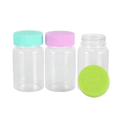 All In Stock Transparent Plastic Food Grade Medicine Bottle Pill Capsule Vitamin Container With Child Resistant Screw Cap