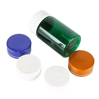 mini vitamin tablet packaging bottle pet plastic bottle pill bottle powder container with metallic cap