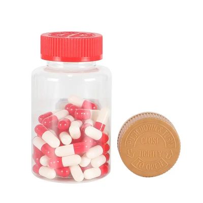 Custom Multi-purpose 175ml Transparent Plastic Pet Tablet Bottles Liquid Capsule Bottles With Child Proof Resistant Screw Cap