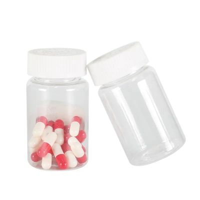 Wholesale 100ml Transparent Pet Capsule Bottle Empty Plastic Supplement Bottle With White CRC Cover