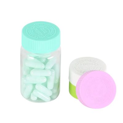 100ml Transparent Pet Plastic Health Care Bottle Cordyceps Crocus Capsule Bottle With Colorful Child Proof Resistant Screw Cap