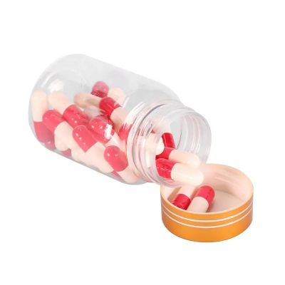 80ml Transparent Empty Plastic Bottle Pill Capsules Bottle Plastic Supplements Pills Bottles With Metallic Screw Cap