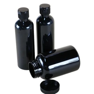 Custom Empty 20ml 30ml 40ml 50ml 100ml 200ml Frosted /shiny Black Essential Oil Serum Glass Dropper Bottle