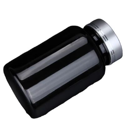 125ml empty capsule bottle with metallic cover black packaging vitamin calcium storage