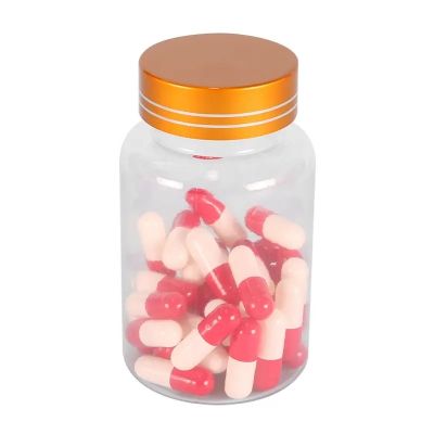 120ml clear empty plastic capsule vitamin bottle healthcare supplement gummy candy container with metallic cover