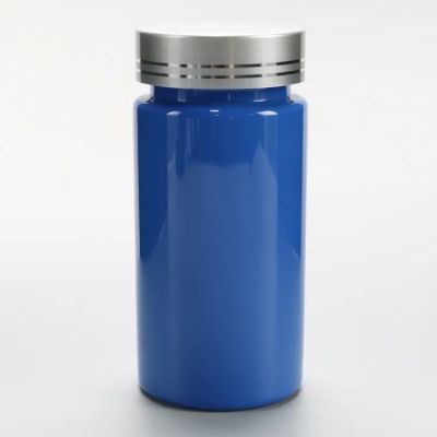 150ml 200ml 250ml 300ml Custom Blue Flat Soft Pill Vitamin Tablet Capsules Sports Nutrition Packaging Bottle