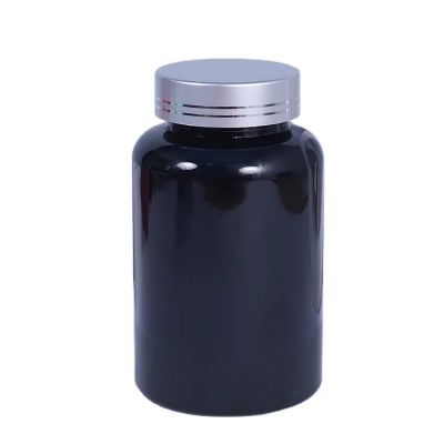 Clear Empty Custom 120ml 150ml 200ml 250ml Black Plastic Pet Pill Capsule Supplement Bottle With Gold Cap
