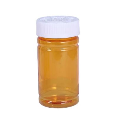 150cc 300cc Frosted Pet Plastic Orange Pill Bottle For Tablet Vitamin Capsule Supplement Packaging With Screw Cap
