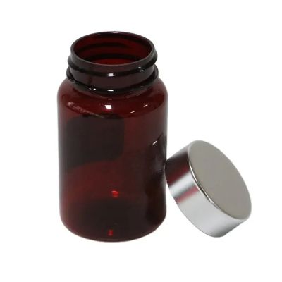 Industrial price for 120ml pet plastic capsule bottle protein jar powder with metallic screw cap