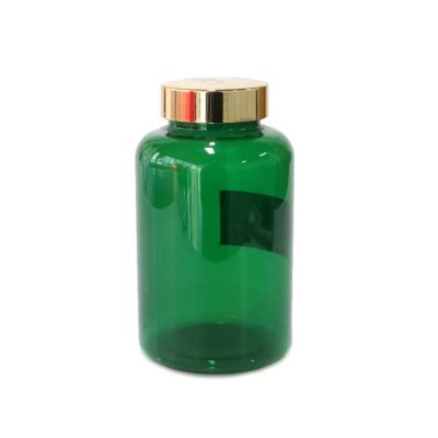 Wholesale 150ml 120ml 200ml 250ml 300ml Pet Green Plastic Pill Packing Bottles With Customized Cap