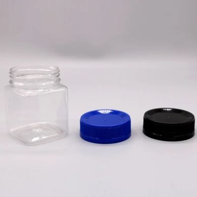 Food Grade Square 30ml 50ml 100ml Transparent Plastic Pill Capsules Health Care Bottle With Screw Lid