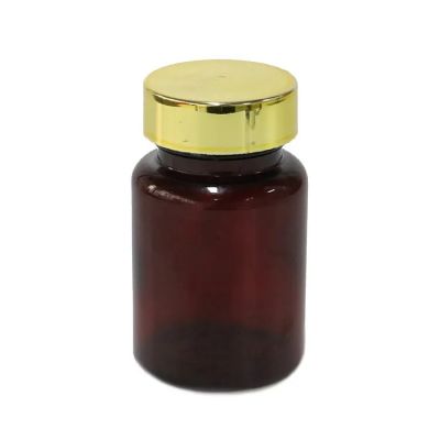 60ml small best selling plastic bottles pill tablet containers with golden metal cap portable calcium storage