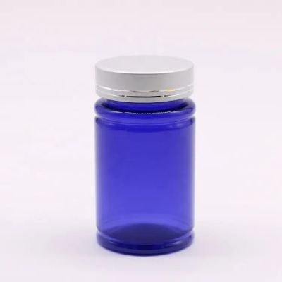 wholesale PET plastic healthcare vitamin tablets bottle protein capsule container with golden netal cap