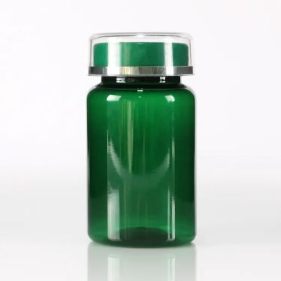 100ml 150ml 200ml Open Mouth Plastic Health Care Products Container Medical Pill Bottle With double Lid