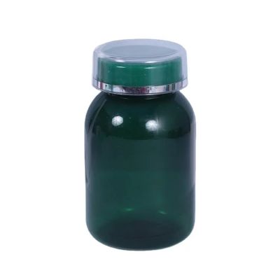 Wholesale 100ml 150ml 200ml Clear Green Pet Plastic Supplement Pill Capsules Bottles With Double Cap