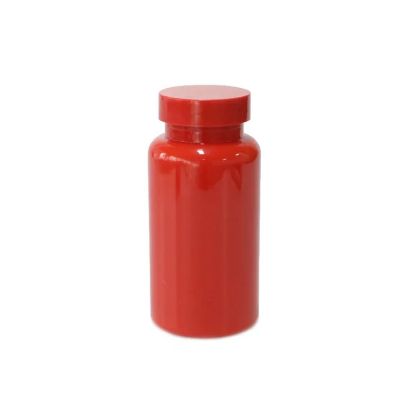 Custom Cheap Pet Capsule Container 150ml Red Empty Supplement Vitamin Pill Plastic Bottle For Packaging