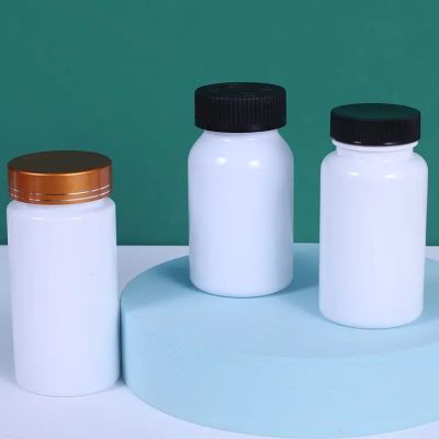 Reasonable Price Wholesale Healthy White Pill Gummy Vitamins Container PET/HDPE Plastic Capsule Pill Bottles With Flip Lid