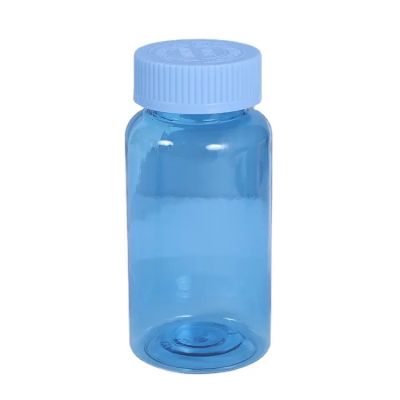 100ml Pet Plastic Capsules Pills Bottle Custom Blue Frosted Plastic Cosmetic Bottles With Screw Cap