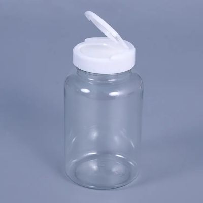 Plastic Pill Bottles 80ml 100ml 120ml 150ml Pet Capsule Pill Bottle With Black White Flip Cap