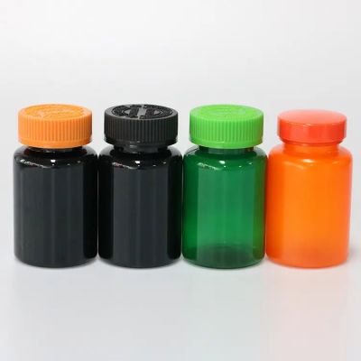 Wholesale Custom Round Pet Pill Plastic Bottle Empty With screw caps
