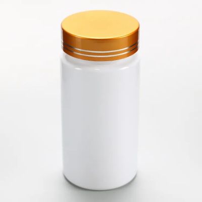 Wide Mouth 40ml-500ml White Plastic Pharmaceutical Pill Capsule Bottles For Tablet With Metal Cap