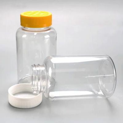 Empty Plastic Pill Amber Container Medicine Vitamin Capsule Supplements Plastic Pet Capsule Bottle