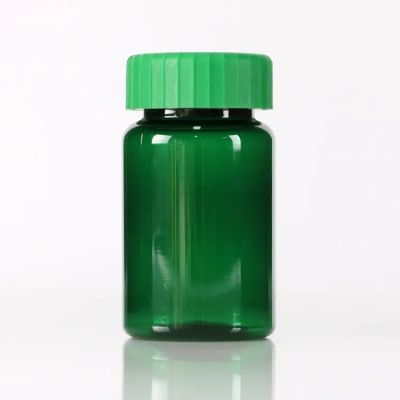 Plastic Vitamin Supplement Bottle Pet Capsule Tablet Pill Bottle Dark Green Color 120ml Plastic Container
