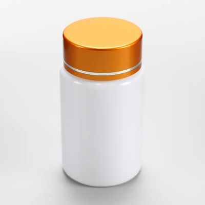 Pet Plastic Jar Metal Lid 200cc Plastic Clear Capsule Pill Bottles