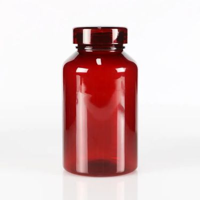 Custom Cheap Pet Capsule Container 150ml Red Pink Empty Supplement Vitamin Capsule Pill Plastic Bottle For Packaging