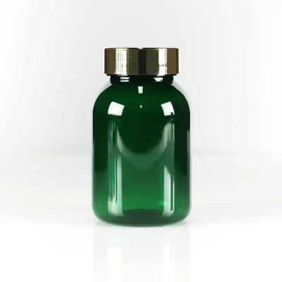 Wholesale 100ml Pet Green Plastic Supplement Pill Medicine Capsules Bottles With Flip Cap Vitamin Packaging Bottle