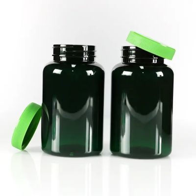 Plastic Vitamin Supplement Bottle Pet Capsule Tablet Pill Bottle Dark Green Color 120ml Plastic Container