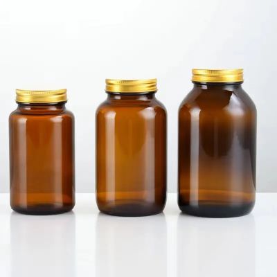 50 80 100 150 200 ml pharmaceutical amber capsule glass packaging medicine tablets pill bottles with child proof cap