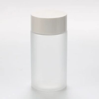 2023 new arrive frosted white color circular bottle, plastic container for pills capsules