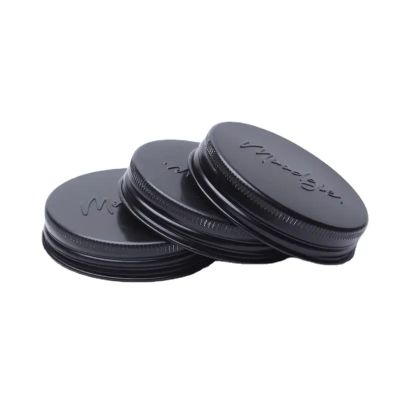 Custom-made Black Logo Embossed 45/400 Aluminium Lids Metal Screw Caps