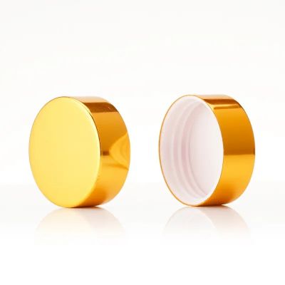 Shiny Gold Metal Aluminum Plastic Cosmetic Jar gold Lids