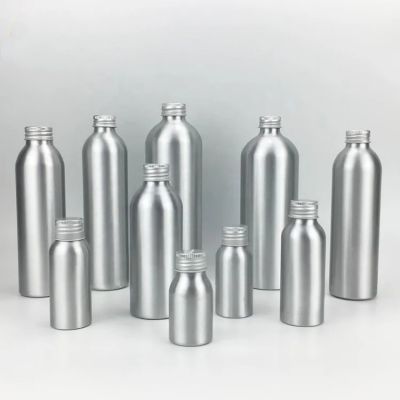 Custom Wholesale Food Grade Empty Aluminum Lotion Bottle Metal Aluminum Bottle With Screw Cover Cap for Cosmetic Packaging
