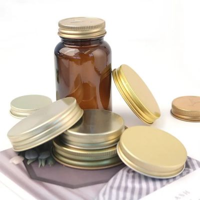 Wholesale Customized Size Aluminum Gold Silver 38mm 45mm 53mm Metal Aluminum Lids with Embossed Debossed Logo